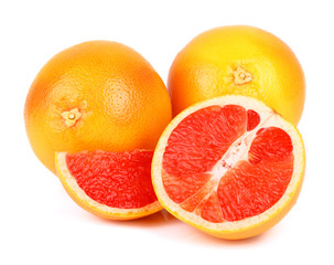 Ripe grapefruit on a white