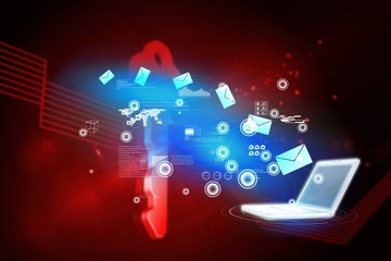 Fototapeta premium Composite image of email communication background