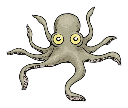 Cartoon octopus character