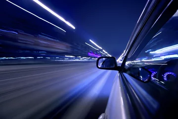 Foto auf Acrylglas Schnelle Autos Nachtfahrt