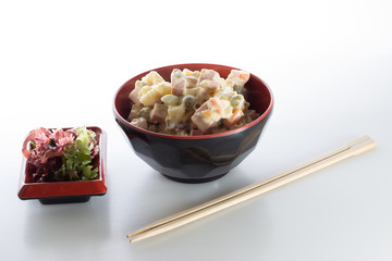 Russian traditional salad olivier