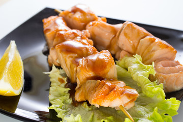Salmon shashlik