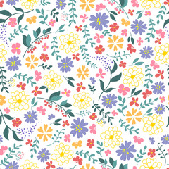 seamless pattern from spring flowers.