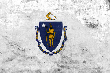 Grunge Massachusetts State Flag