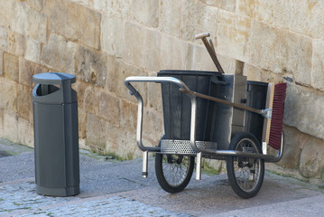Fototapeta na wymiar Street cleaner cart