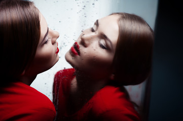 woman in red