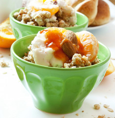 Bowl of Muesli with Yogurt and Fruits
