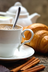 Black coffee, a cup of beans