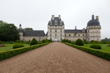 Garden and Castle of Valencay in Loire Valley in France
