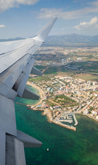 Plane view over the Majorca island