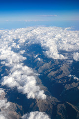 Vertical aerial view from high flight ceiling
