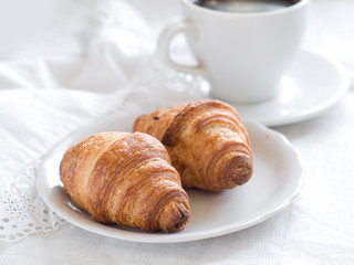 Croissant with coffee