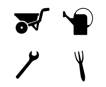 Objets de bricolage et jardinage en 4 ic&ocirc;nes