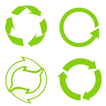 Symbole recyclage en 4 icônes	