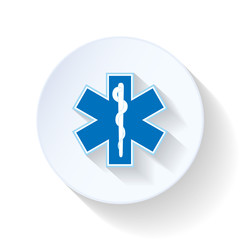 Emblem ambulance flat icon