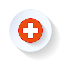 Cross Ambulance flat icon