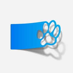 sticker animal paw, realistic design element