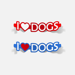 I Love Dogs, realistic design element