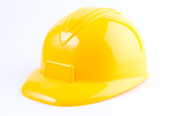 Yellow hard hat isolated on white background
