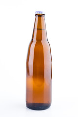 Beer bottle isolated white background