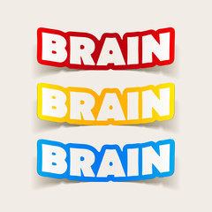 brain sticker, realistic design element