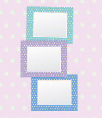 Vector colorful empty photo frames.