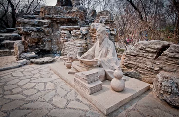 Foto op Canvas Statue in Temple of Earth also called Ditan Park in Beijing © Fotokon