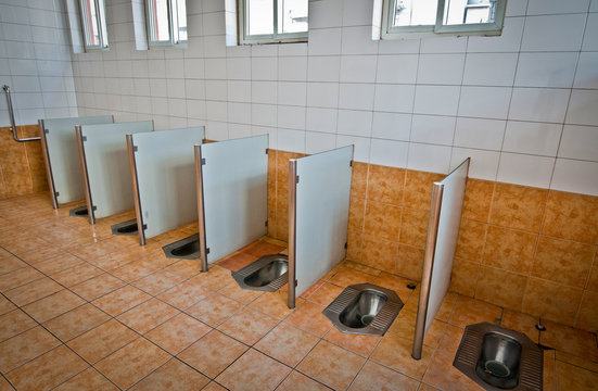 inside the typical public toilet in Beijing, China