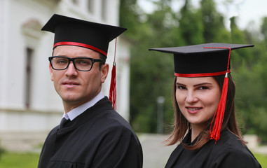 Portrait of a Couple in the Graduation Day