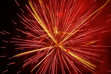 Colorful fireworks over dark sky