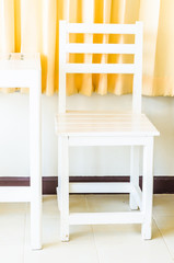 White wood table and chair