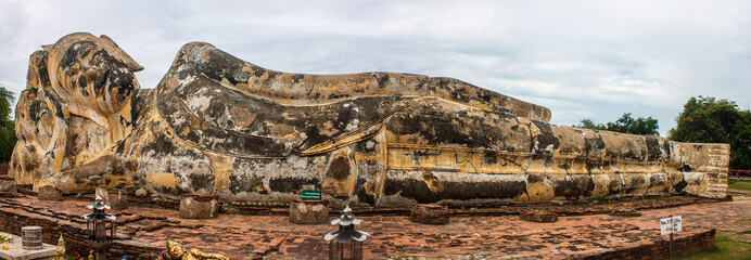 Reclining Buddha at Wat Lokayasutharam temple in Ayutthaya