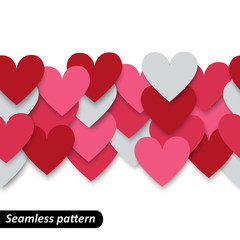 Colorful hearts seamless border