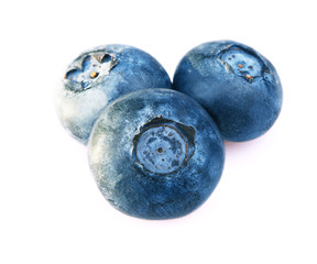 Blueberries isolated on white.