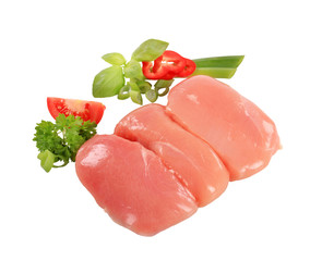 Raw chicken breast fillets