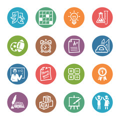 School and Education Icons - Set 4 | Dot Series
