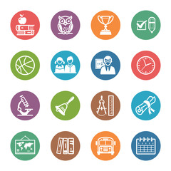 School and Education Icons - Set 3 | Dot Series