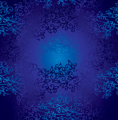 Floral Dark Blueprint Seamless Pattern texture background EPS-8
