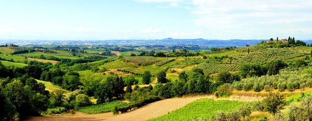 Obraz premium Panoramic view over the countryside of Tuscany, Italy