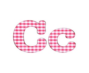 Abc fabric gingham, letter C.