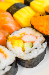 Sushi japanese food in plate
