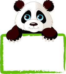 Naklejka premium Cute Panda Card