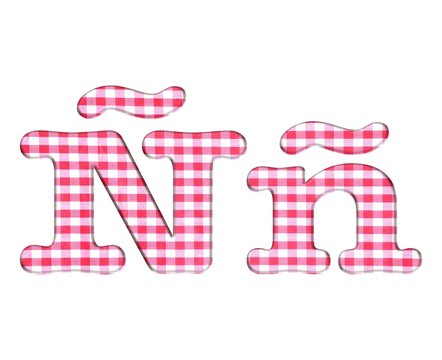 Abc fabric gingham, letter Ñ.
