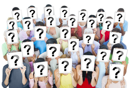 Group Of People With Question Marks