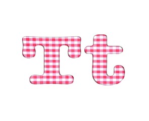 Abc fabric gingham, letter T.