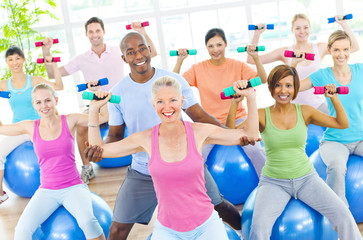 Group of Healthy People in the Fitness
