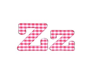 Abc fabric gingham, letter Z.