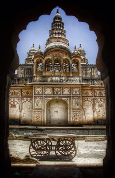 A Push Car At A Temple In Pushkar