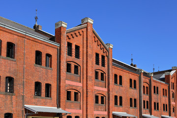 Fototapeta na wymiar Red brick warehouse in Yokohama