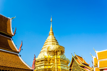 Golden pagoda wat Phra That Doi Suthep chiangmai Thailand